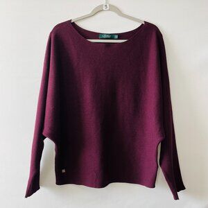 EUC Vintage Ralph Lauren Scoop Neck Sweater - Wine
